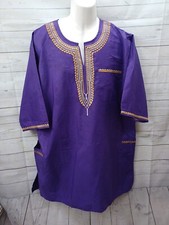 Kirat Mens Kameez Purple Pakistani Indian Qamees Shalwar Kurti Tunic F One Size