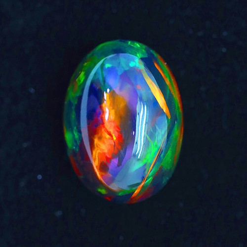 7.86c Museum Piece! Rainbow Play in Harlequin Patt Natural Ethiopian Black Opal