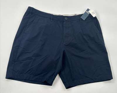 Hollister Mens Shorts 38 Blue Epic Flex Beach Prep Flat Front Chino 7 inch NEW