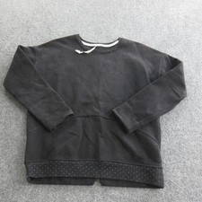 Lululemon Sweatshirt Womens 6 Black Crewneck Pullover Dotted Hem Casual Athletic