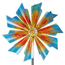 12.8" Outdoor Wind Spinner, Colorful Kinetic Metal Wind Spinners