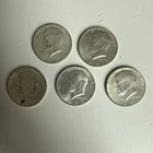 5x 1966 Kennedy Half Dollar , 40% Silver  FREE SHIPPING