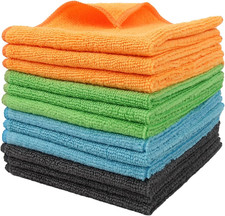 12 Pack Microfiber Cleaning Cloth 11.8X11.8Inch - Streak-Free, Reusable Wipes fo