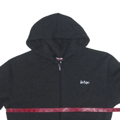 Sudadera con Capucha Lee Cooper Para Hombre Cremallera Completa Talla M Negra Manga Larga Logo