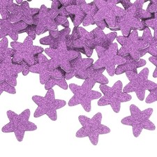 60Pcs Star Foam Stickers, 1.2" EVA Self Adhesive Glitter Foam Sticker, Purple