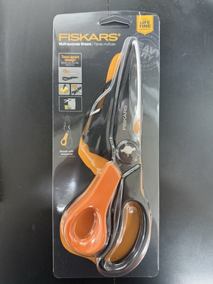 Fiskars Multipurpose Garden Shears Ergonomic Titanium-Enhanced Knife Sheath 5692