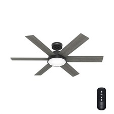 Hunter Fan 52 in Matte Black Indoor Ceiling Fan with Remote Control and Light