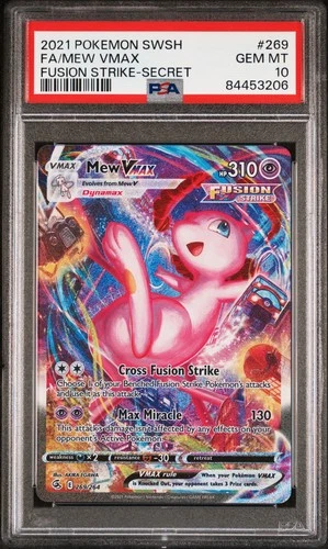 2021 POKEMON SWORD & SHIELD FUSION STRIKE SECRET #269 FULL ART/MEW VMAX PSA 10