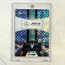 2025 Topps Chrome F1 #177 MERCEDES-AMG Petronas Blue Checker Flag Refractor /150