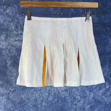 Vintage Cheerleading Skirt School Spirit Sz XS Girls Gold White