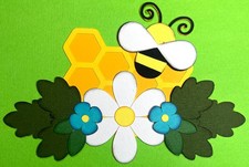 Bee Hive Scrapbook Embellishment Spring Flower Die Cut Honey Bee Garden