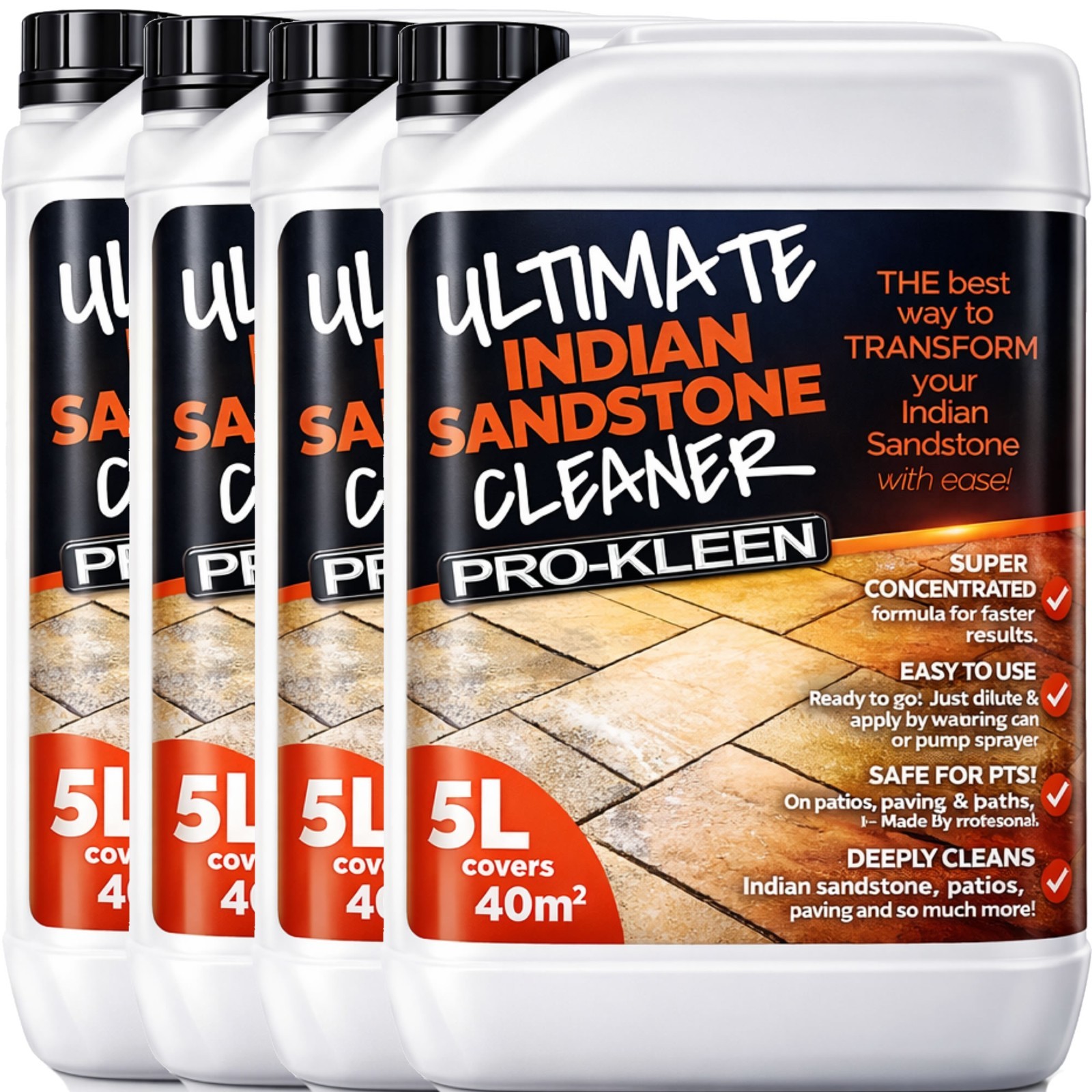 ProKleen Ultimate Indian Sandstone Cleaner Removes Black Spot Dirt Patio 20L