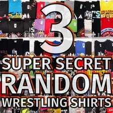 Lot of 3 Random Mens Wrestling T-Shirts New