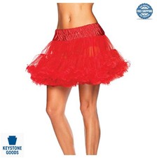 Layered Tulle Petticoat Red One Size 100 Polyester Costume Skirt Ruffle Hem