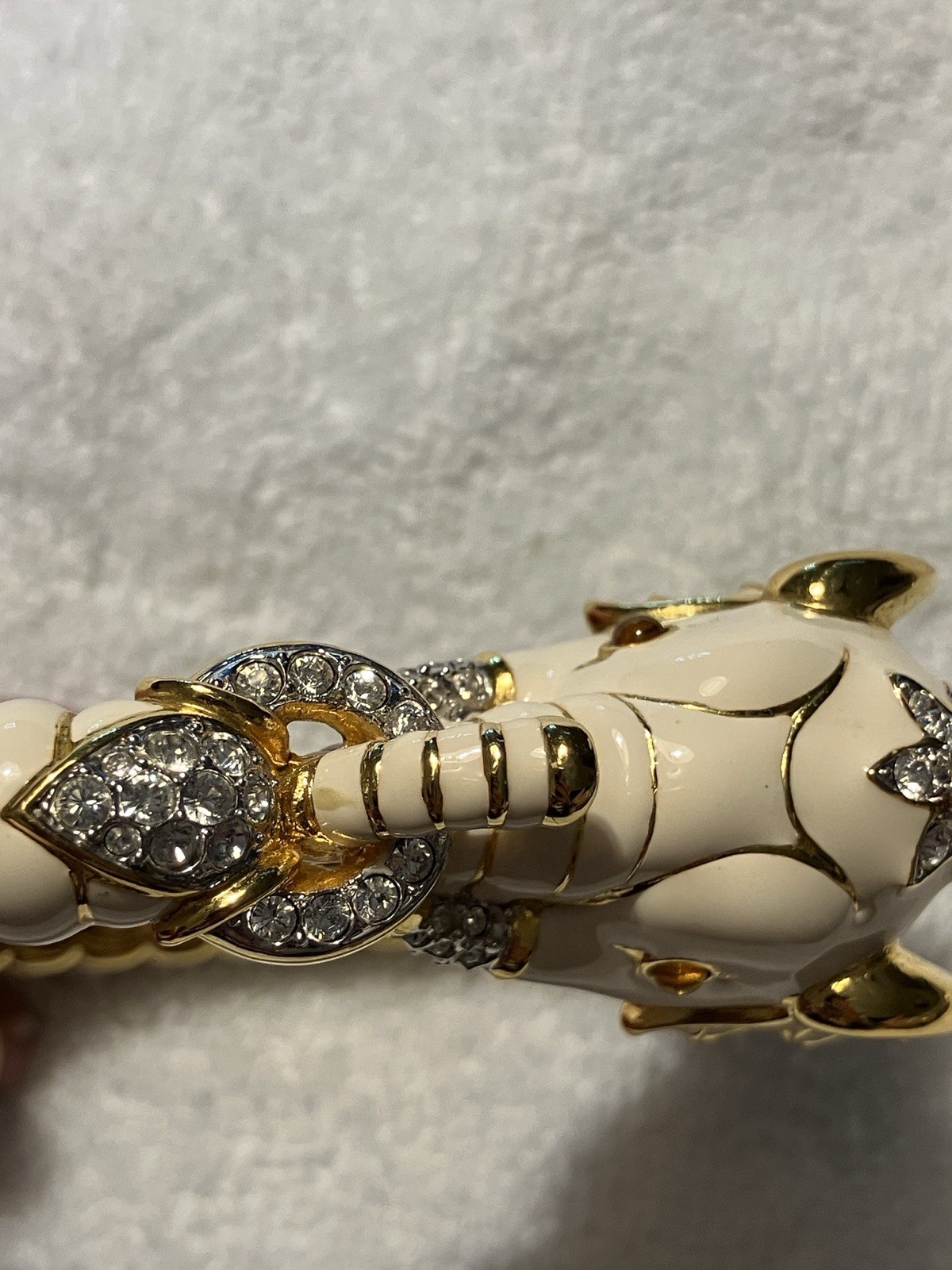 Vtg Kenneth Jay Lane KJL Faux Cabochon 3D IVORY E… - image 9