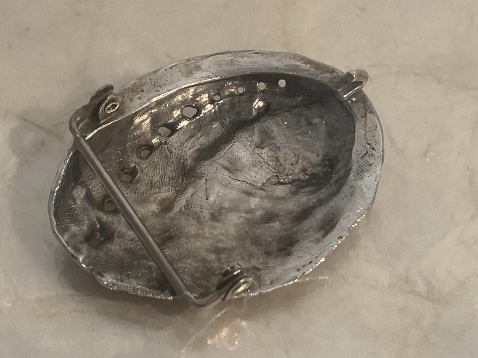 Solid Sterling Silver ABALONE Sea Shell BELT BUCK… - image 8