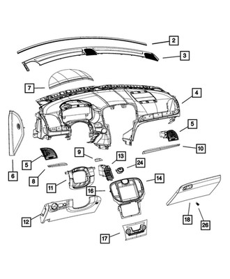 Genuine Mopar Instrument Panel Applique 68159366AA