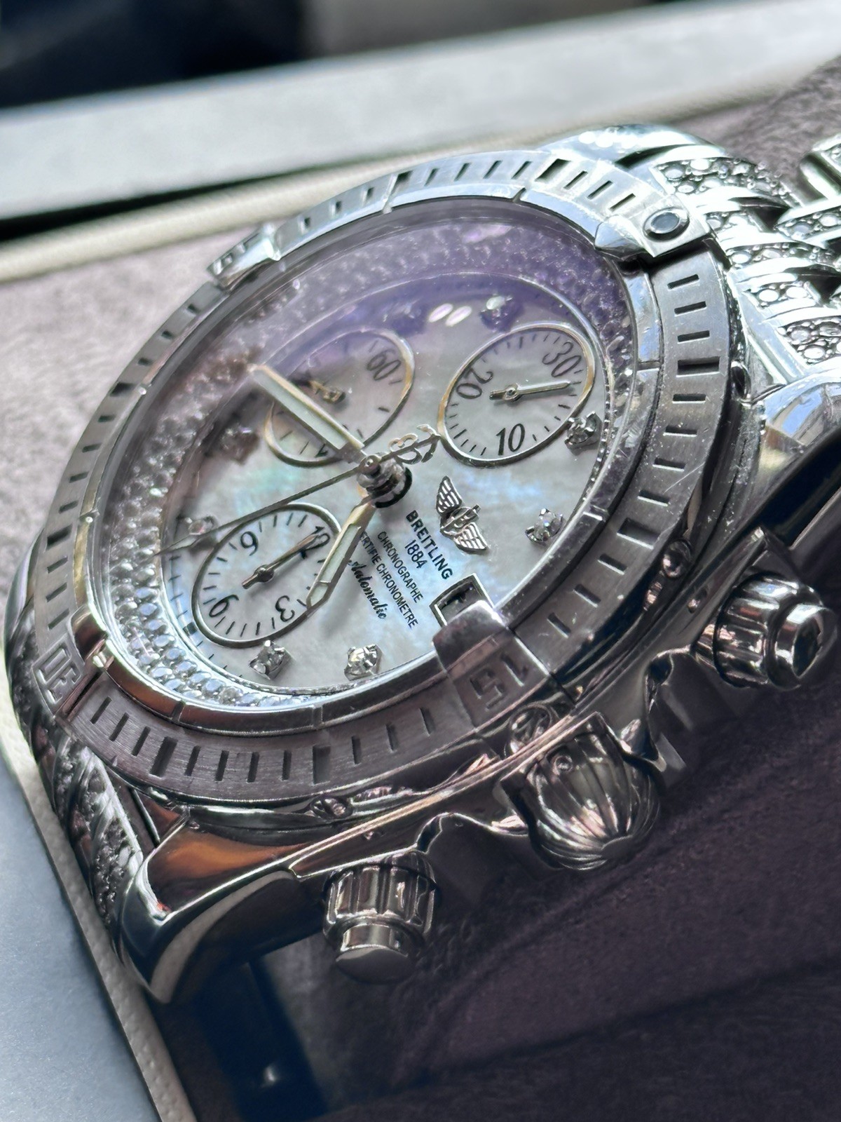 BREITLING CHRONOMAT EVOLUTION DIAMOND MOP MEN'S WATCH A13356 RRP £7500 image 4