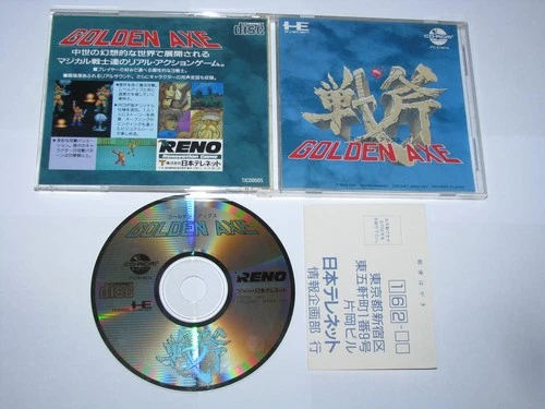 Golden Axe PC Engine CD-ROM Japan import +reg card US Seller