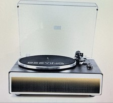 SeeYing Vinyl Record Player W/ Built in Speakers Bluetooth Belt Drive Turntable