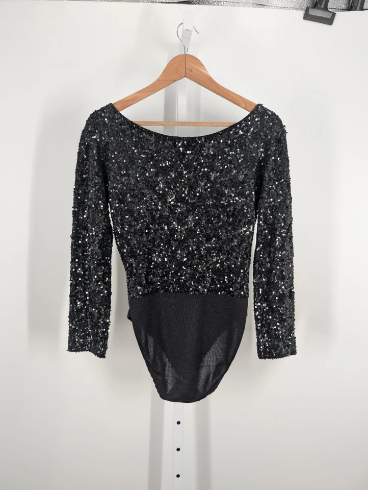 Body Donna Karan Bergdorf Goodman Vintage Años 90 Tejido Seda Bodycon Lentejuelas DKNY Foto 3 de 4