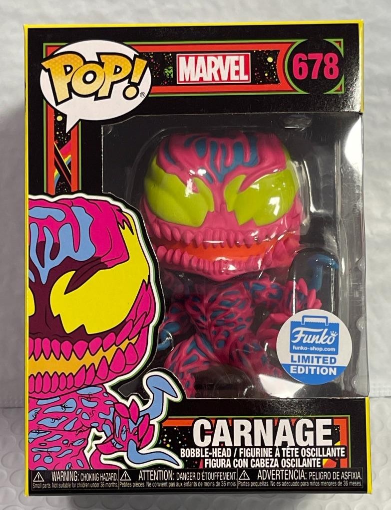 Funko Pop Marvel Black Light Carnage Figurine (678) for sale
