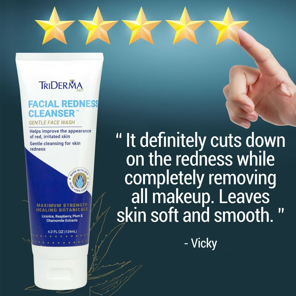 TriDerma Limpiador Facial Enrojecimiento Jabón Facial, Suave para Piel Roja y Sensible 4.2oz Foto 4 de 4