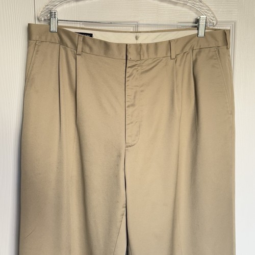 Land's End, Lands End Men’s Size 38 Khaki Chino Pants Career Office Casual Pleated