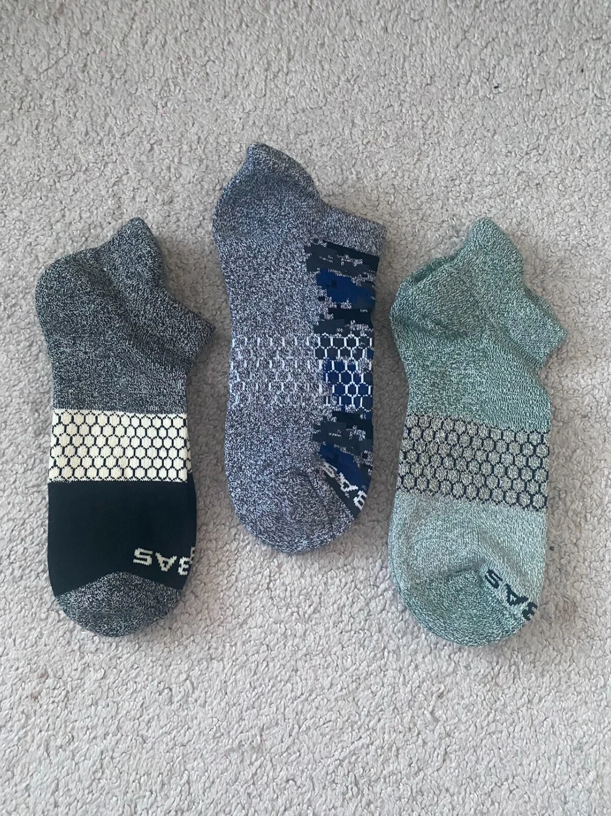 3 pairs Bombas Ankle Socks size L combo