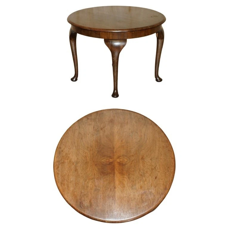 SMALL VINTAGE ENGLISH OAK COFFEE TABLE WITH NICE CABRIOLE LEGS LOVELY PATINA