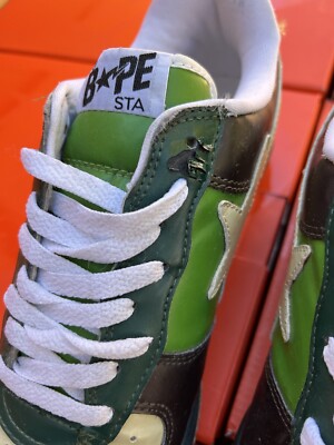 Size 10 - A Bathing Ape Bapesta FS-001 Low Gold Green for  display picture 3