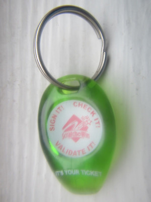 Atlantic Lottery Scratch N' Win Souvenir Green Ticket Scratcher Keychain Keyring
