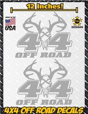 4x4 Offroad Decal Set Metallic Silver Chevy Silverado Colorado Gmc Deer Hunting