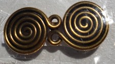 Durango Button Company Brass Cloak Clasp 2 inch wide Re-enactor Spiral Design