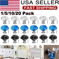 Crystal Glass Cabinet Knobs Diamond Shape Drawer Kitchen Cabinets Pulls Handles