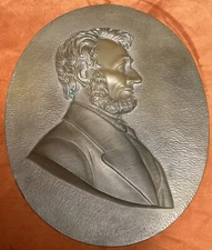vintage imperial brass manufacturing Co. Chicago USA Abraham Lincoln plaque