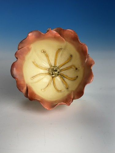 Antique 19th Century Staffordshire Figural Lotus Flower Rose Bowl Vase Signed - Picture 5 of 16