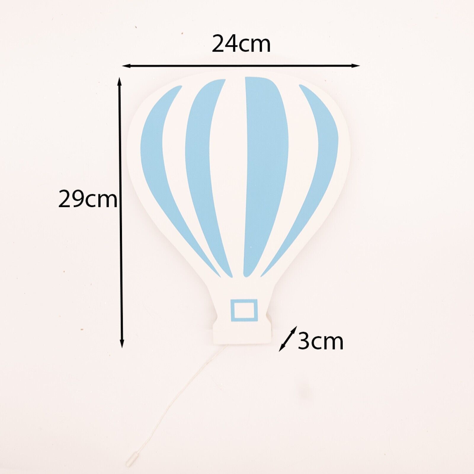 Blue Hot Air Balloon Night Light Nursery Kid's Room Decoration Wall