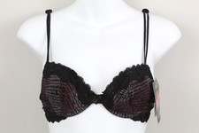 Women's Bra Letter Print  Lace Style 9999 Size 32A LILY Color Black NWT