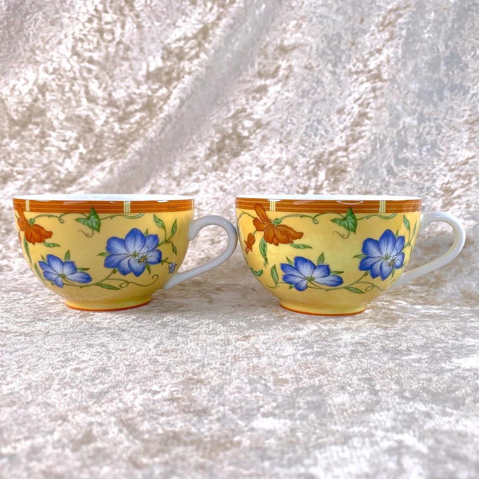 Taza de té y platillo Hermes Paris vajilla de porcelana La Siesta 2 juegos Foto 3 de 4