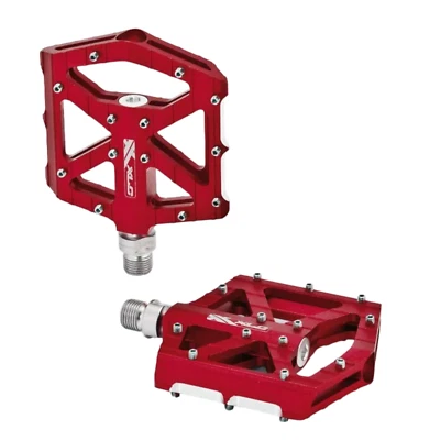 XLC Plattformpedalen MTB "PD-M12" Flat Pedals Enduro Downhill Aluminium Rot - Bild 1 von 2