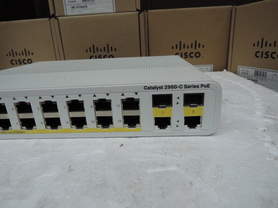 Cisco WS-C2960C-12PC-L 2960C 12 port POE switch . 90 Day's wrt . Real time - Image 3 of 4