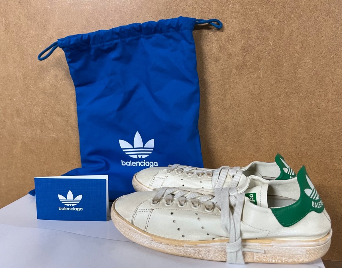 Balenciaga Adidas Stan Smith Worn Out Distressed White Green Balenciaga Adidas Stan Smith Worn Out Distressed White Green