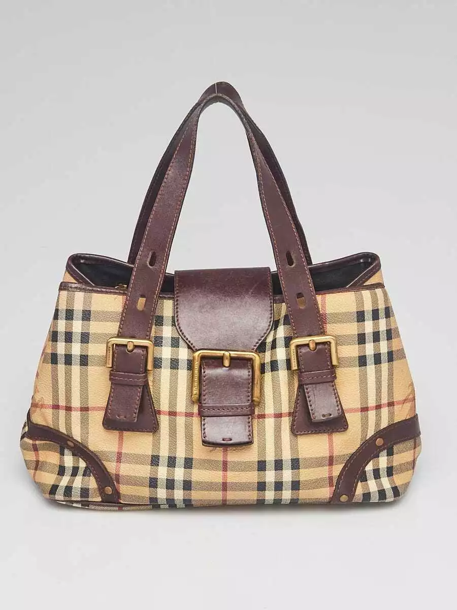 Burberry small best sale buckle tote