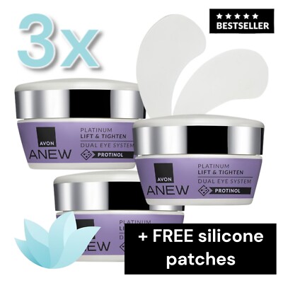 3x Avon Augencreme & 1x Packung Silikon Augenklappen | Anew Lifting Dual Eye System
