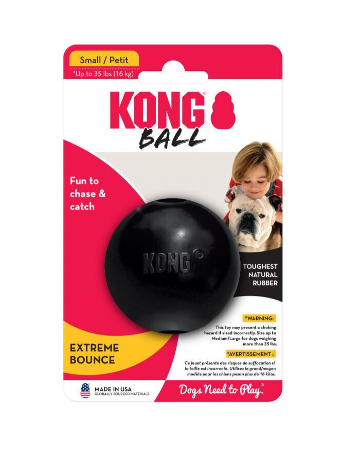 KONG Extreme Bounce Ball Small Durable Rubber Fetch & Chew D