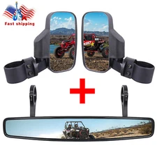For Kawasaki Mule 3000 3010 4000 4010 UTV Rear-View Wide Center Side Mirrors Set