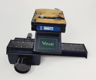 BOGEN MANFROTTO 3270 QUICK-RELEASE PLATFORM & PLATE VINTEC FOCUSING RAIL w RULER