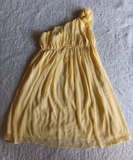 Merona Women XXL Yellow One Shoulder Flower Summer Spring Elastic Waist Dress