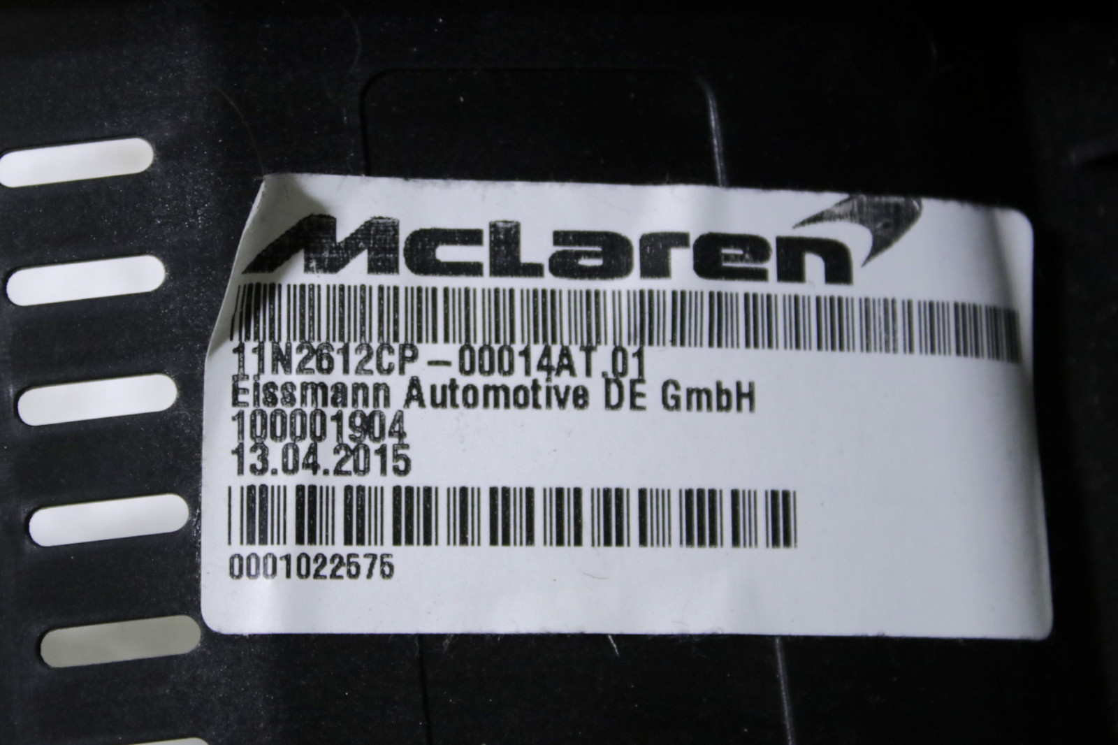 McLaren MP4-12C 650S Front Alcantara Center Console Assembly 2012 - 2017 OEM